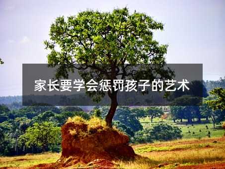 家長要學會懲罰孩子的藝術