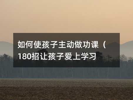 如何使孩子主動做功課(180招讓孩子愛上學(xué)習(xí))