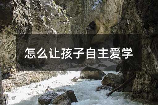 怎么讓孩子自主愛學(xué)