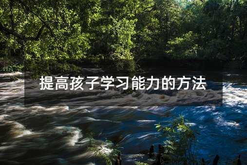 提高孩子學(xué)習(xí)能力的方法