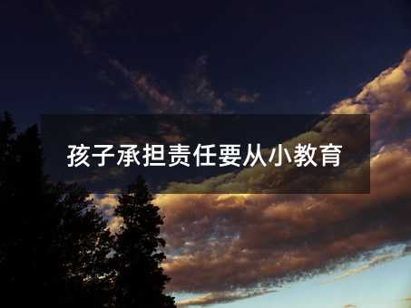 孩子承擔責任要從小教育