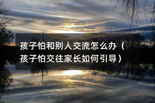 孩子怕和別人交流怎么辦(孩子怕交往家長如何引導(dǎo))