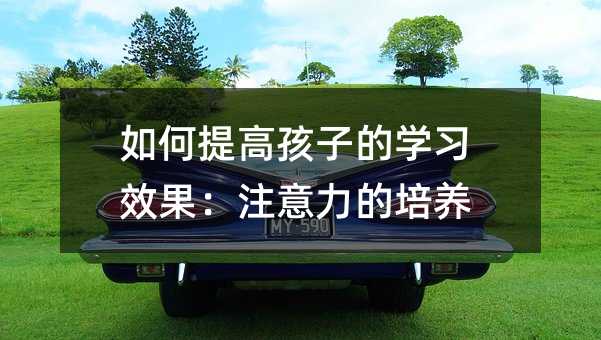 如何提高孩子的學(xué)習(xí)效果:注意力的培養(yǎng)