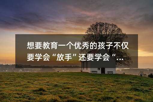 想要教育一個優秀的孩子不僅要學會“放手”還要學會“狠”