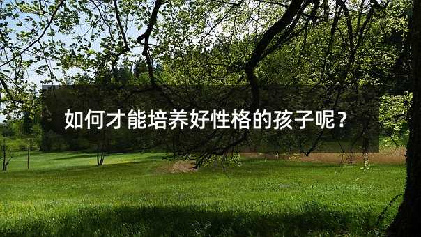 如何才能培養好性格的孩子呢?