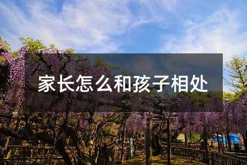 家長怎么和孩子相處