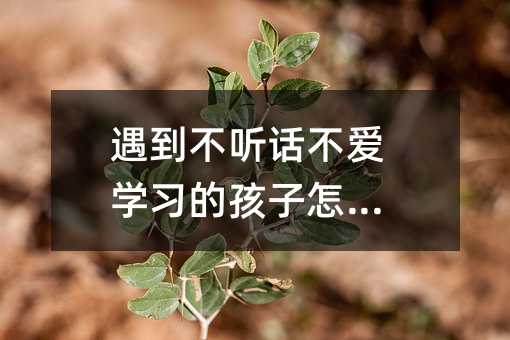 遇到不聽話不愛學(xué)習(xí)的孩子怎么辦