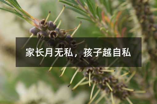 家長月無私,孩子越自私