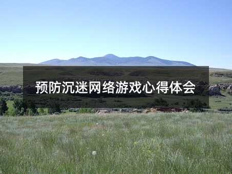預防沉迷網絡游戲心得體會