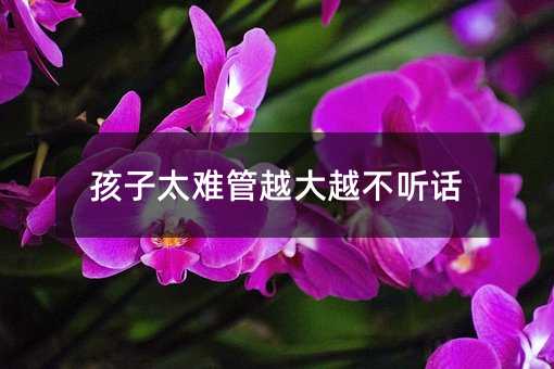 孩子太難管越大越不聽話