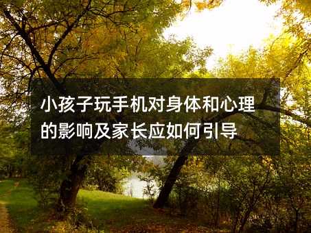 小孩子玩手機對身體和心理的影響及家長應如何引導