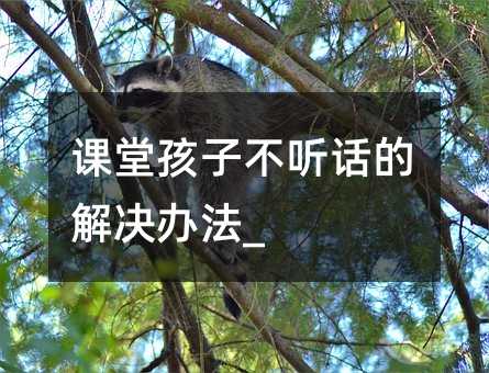 課堂孩子不聽話的解決辦法_