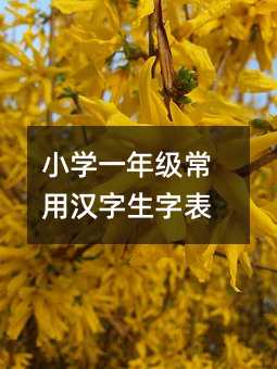小學一年級常用漢字生字表