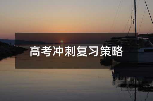 高考沖刺復習策略
