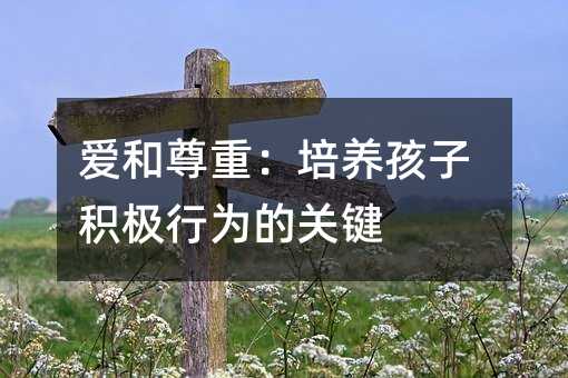 愛和尊重:培養孩子積極行為的關鍵