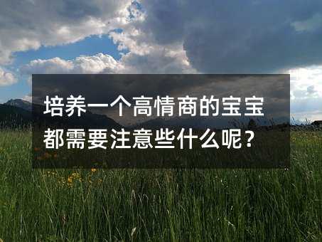 培養一個高情商的寶寶都需要注意些什么呢?
