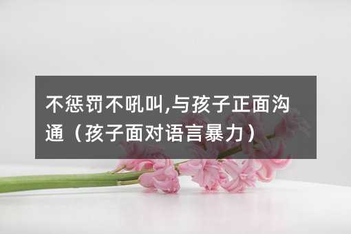 不懲罰不吼叫,與孩子正面溝通(孩子面對語言暴力)