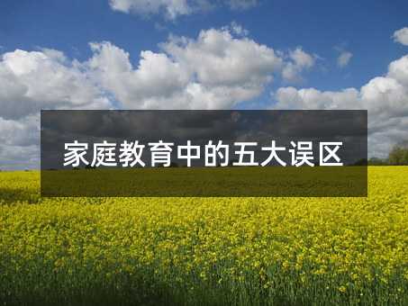 家庭教育中的五大誤區