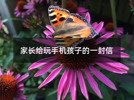 家長給玩手機孩子的一封信