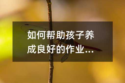 如何幫助孩子養(yǎng)成良好的作業(yè)習(xí)慣