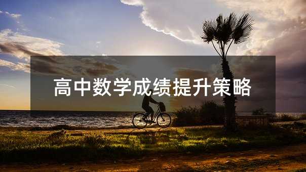 高中數(shù)學成績提升策略