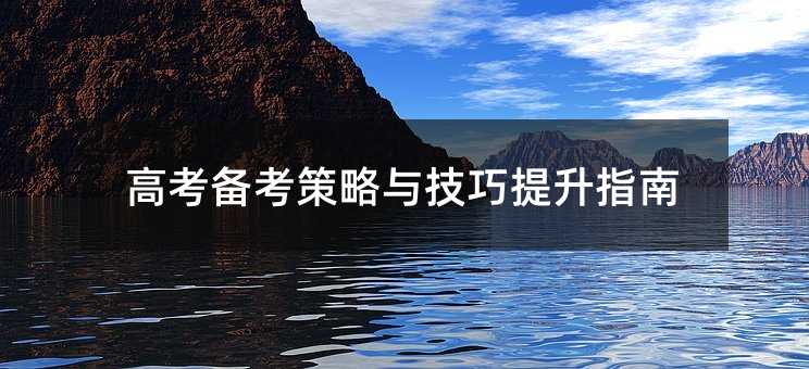 高考備考策略與技巧提升指南
