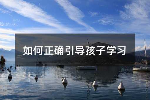 如何正確引導孩子學習