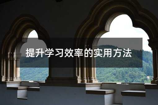 提升學習效率的實用方法