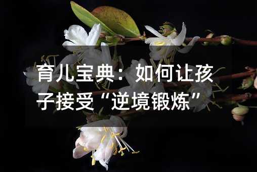育兒寶典:如何讓孩子接受“逆境鍛煉”