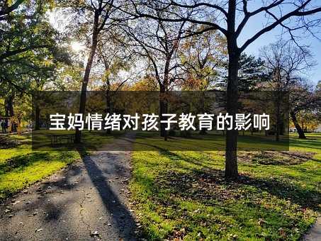 寶媽情緒對孩子教育的影響