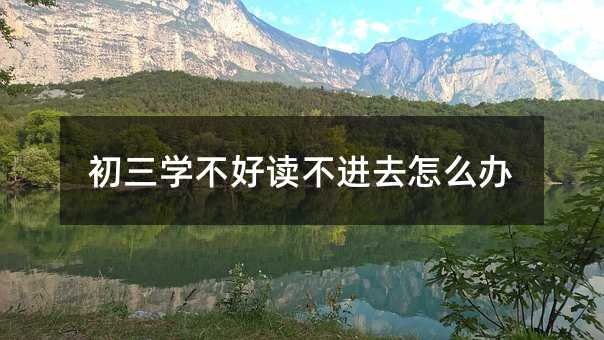 初三學(xué)不好讀不進(jìn)去怎么辦