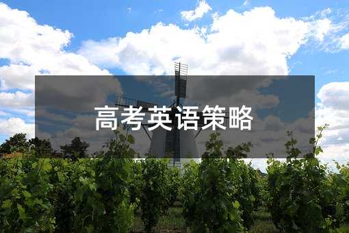 高考英語策略