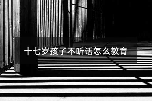 十七歲孩子不聽話怎么教育