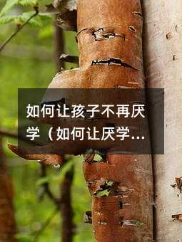如何讓孩子不再厭學(如何讓厭學的孩子愛上學了呢)