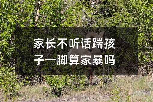 家長(zhǎng)不聽話踹孩子一腳算家暴嗎