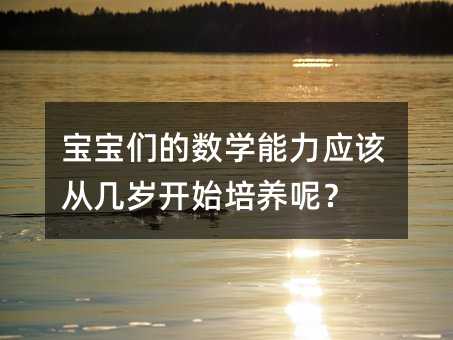寶寶們的數學能力應該從幾歲開始培養呢?