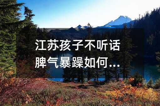 江蘇孩子不聽話脾氣暴躁如何溝通