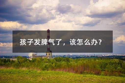 孩子發(fā)脾氣了,該怎么辦?