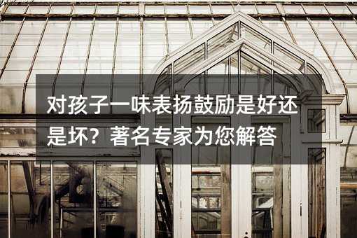 對孩子一味表揚鼓勵是好還是壞?著名專家為您解答