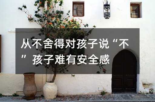 從不舍得對孩子說“不” 孩子難有安全感