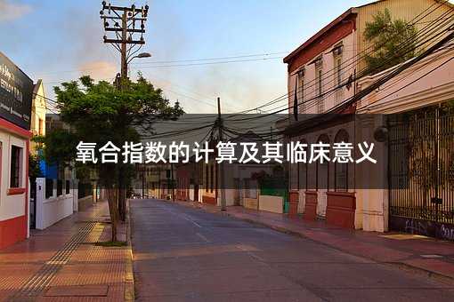 氧合指數的計算及其臨床意義