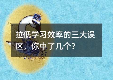 拉低學習效率的三大誤區,你中了幾個?