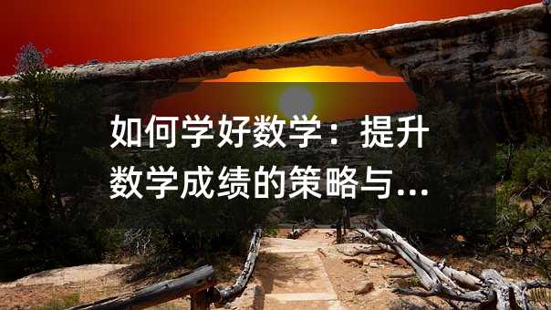 如何學好數學:提升數學成績的策略與方法