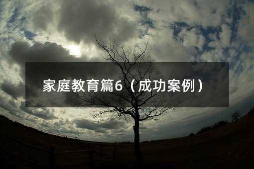 家庭教育篇6(成功案例)