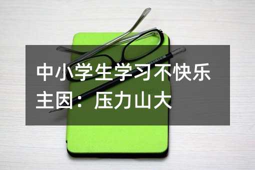 中小學生學習不快樂主因:壓力山大