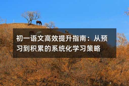 初一語文高效提升指南:從預習到積累的系統(tǒng)化學習策略