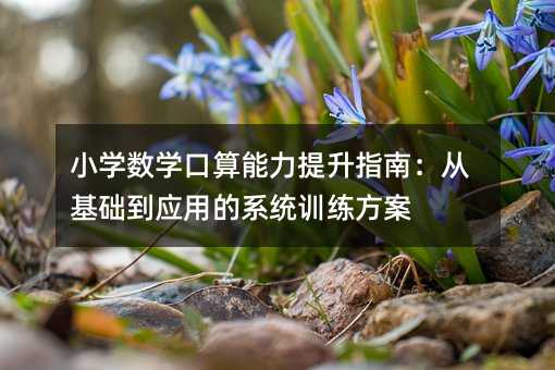 小學數學口算能力提升指南:從基礎到應用的系統訓練方案