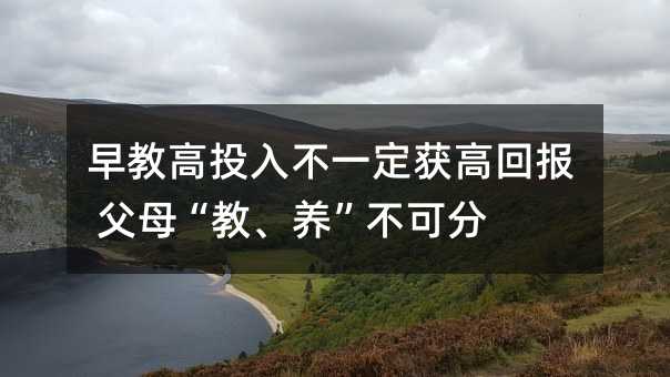 早教高投入不一定獲高回報 父母“教、養”不可分
