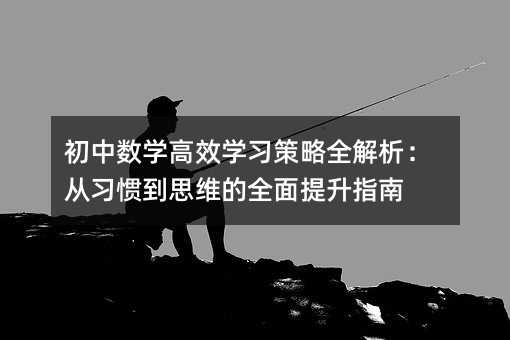 初中數學高效學習策略全解析:從習慣到思維的全面提升指南