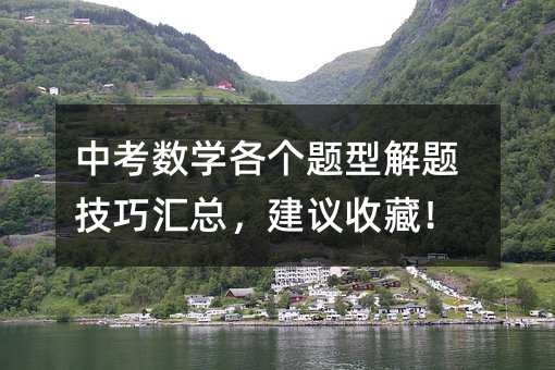 中考數(shù)學(xué)各個(gè)題型解題技巧匯總,建議收藏!